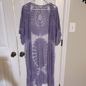 Lg purple lace duster